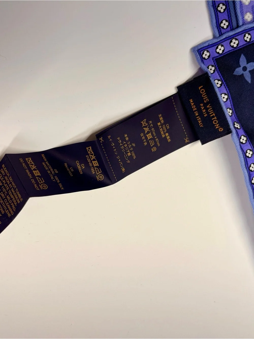 Louis Vuitton Navy & Violet Monogram Silk Scarf